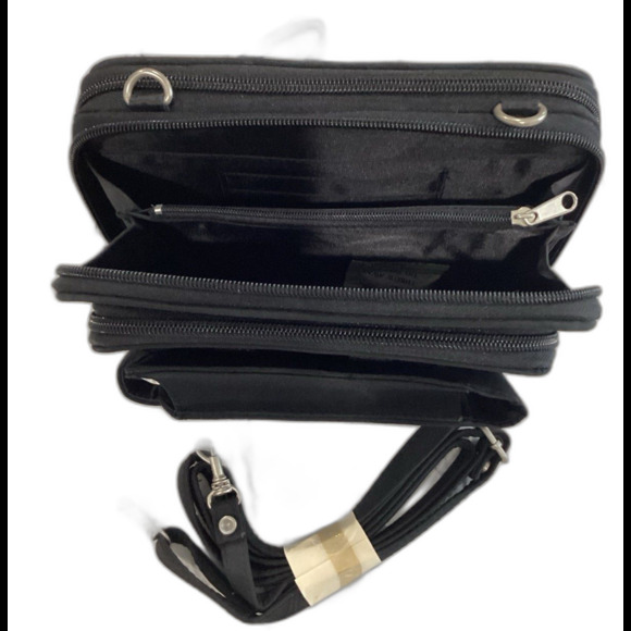 Women’s Purse Organizer with Shoulder Strap Wrist Strap Color Black - Picture 3 of 4